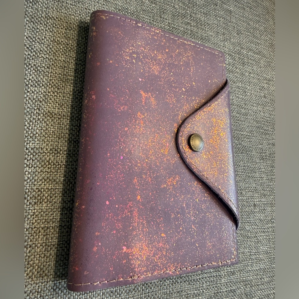Portland Leather Goods Embellished Lavender Large Snap Journal